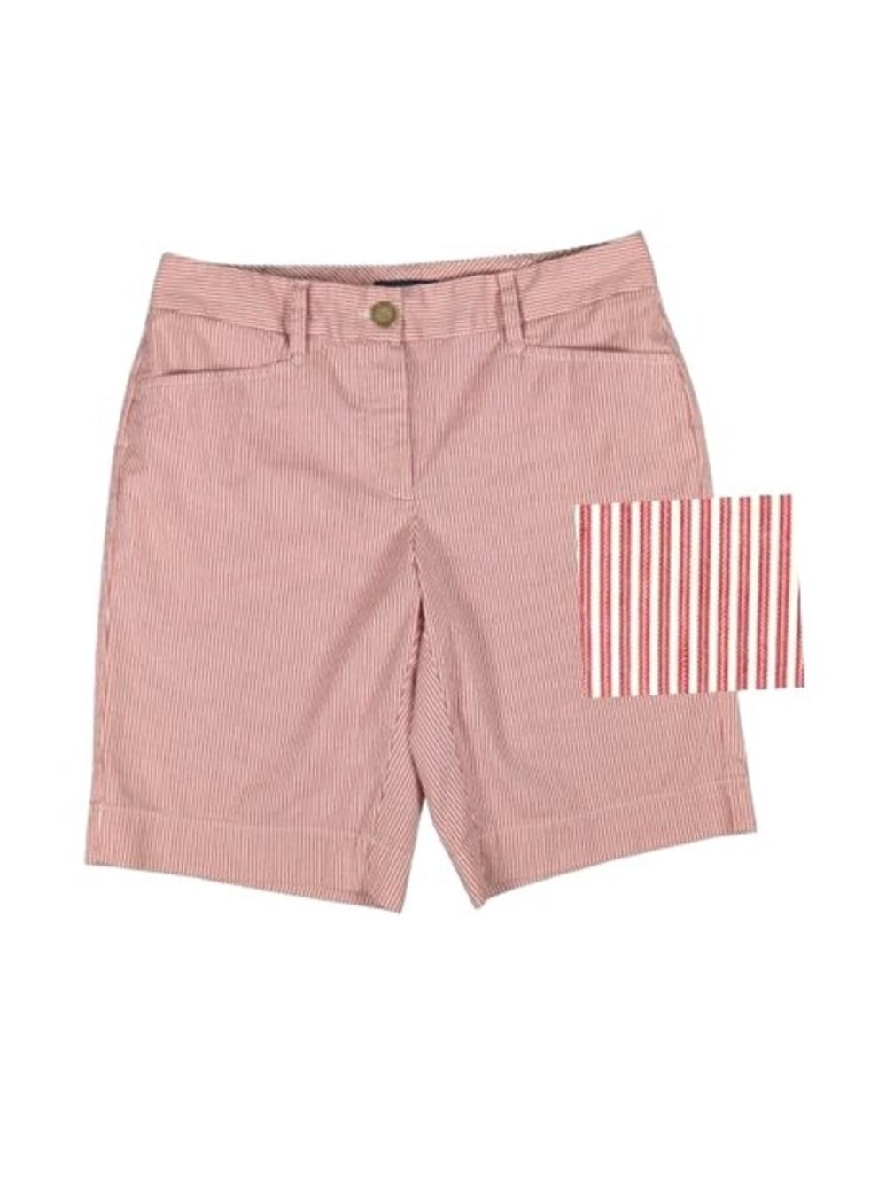 Lands’ End Women's Shorts Size 4 Red White Stripe Preppy Coastal Beachy Cottage